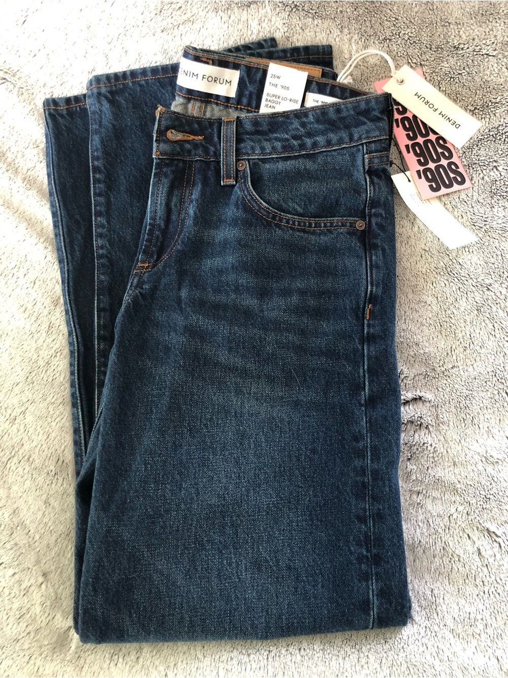 Denim Forum Men's Dark Blue 90s Straight Jeans